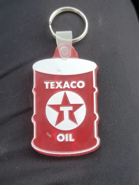 Texaco Oil Keychain Stiles Fuels Clifton Park, N.Y. Oil Can Shape