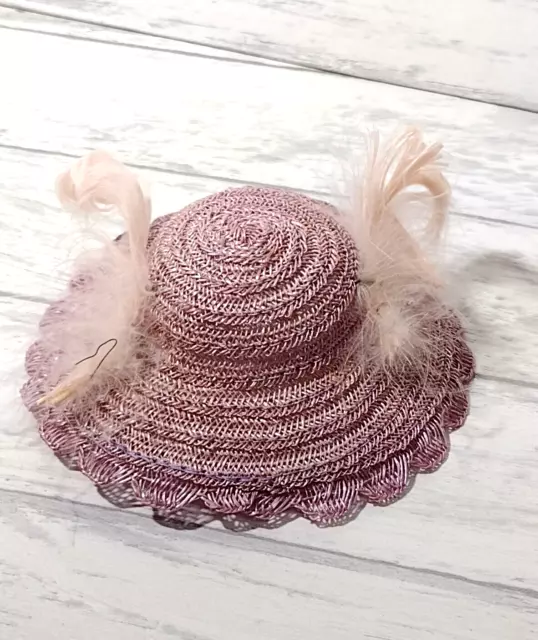 Vintage Vogue Ginny doll dress hat PURPLE FEATHER 50'S