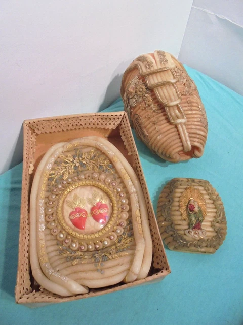 3 Antike Wachsstöcke Ca. 1910