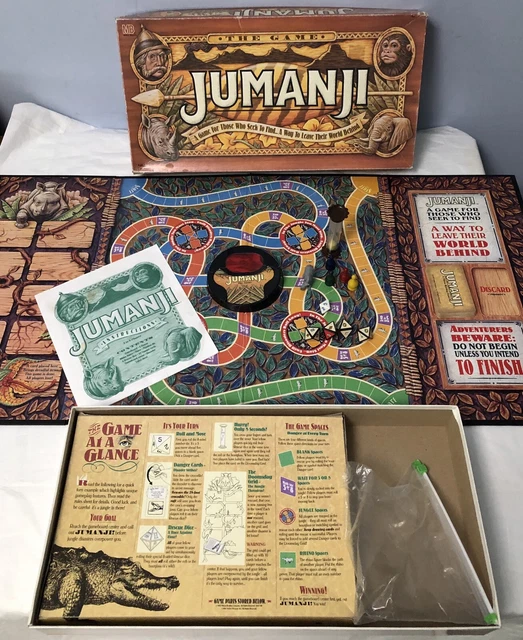 VINTAGE JUMANJI BOARD Game 1995 Complete original box Milton Bradley 9