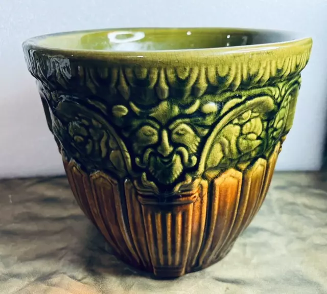 Brush McCoy 1927 Art Pottery Majolica Jardiniere Planter 8" x 7" #243 blendid