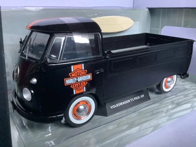 Volkswagen T1 Pick-Up 1950 Harley Davidson Noir   1/18 Solido