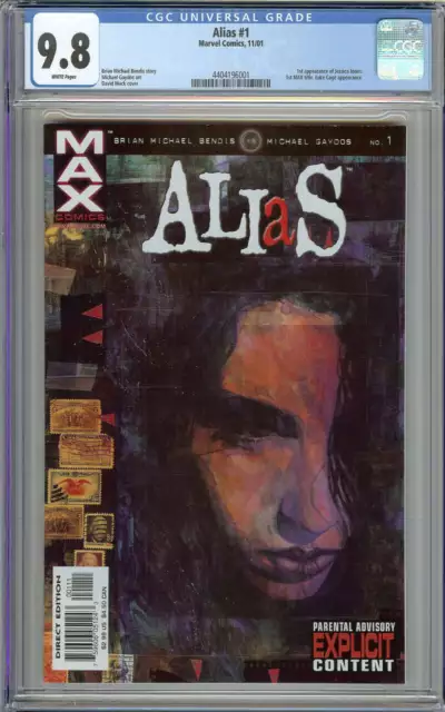 Alias #1 Cgc 9.8 White Pages // 1St Appearance Jessica Jones 2001