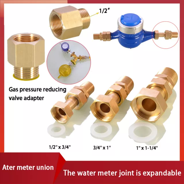 Wasserzähler-Anschlussverschraubung Messing Verschraubung für Wasserzähler 1/2~1