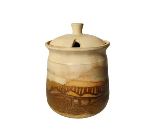 ✨ CARL SHEEHAN FIRE HOLE POTTERY Lidded Honey Jar Sugar Bowl  Studio Art Pottery