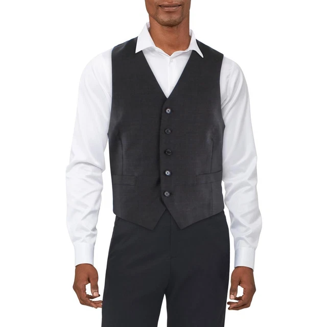 Lauren Ralph Lauren Mens Brown Wool Plaid Business Suit Vest 40S BHFO 6501