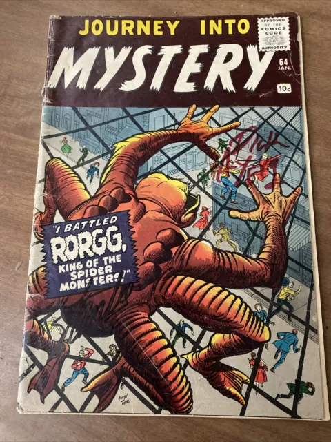 Journey Into Mystery 64 Prototype Spider-Man Signed Stan Lee 3x Rare!