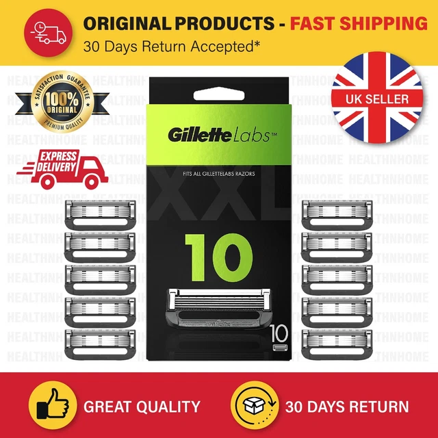 GILLETTE LABS RAZOR Blade Refills Pack of 10 GENUINE & SEALED 🔥 UK