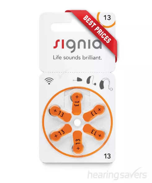 NEW Signia Hearing Aid Batteries size 13 (s13) from Hearing Savers