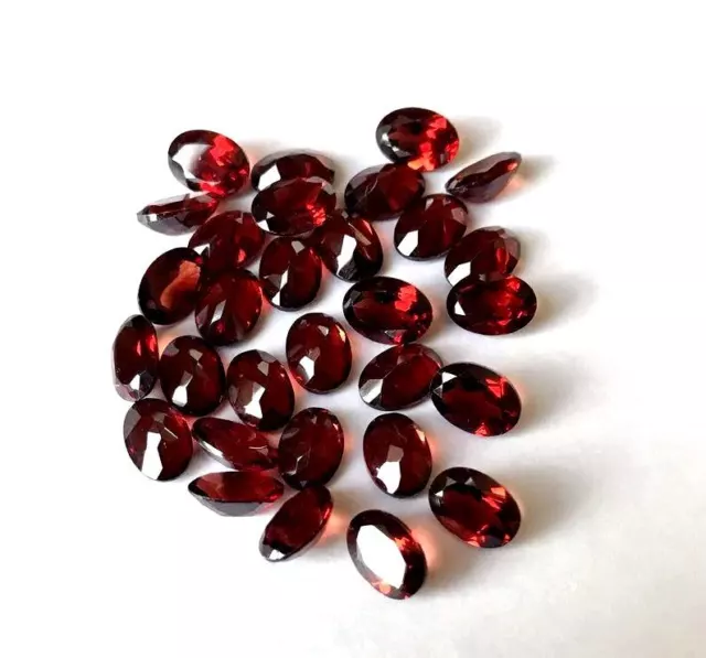 5x3MM-10X8MM NATURAL RED GARNET OVAL CUT FACETED LOOSE GEMSTONE FOR JEWELRY