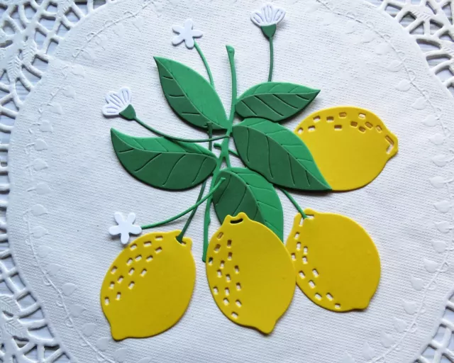 Lemon Lemons Layered Leaves Paper Die Cut Embellishments 9pc scrapbooking