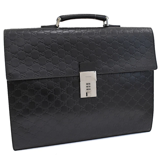 GUCCI briefcase Bag 34045 dial lock GG signature Leather Black 237925 GUCCI briefcase Bag 34045 dial lock GG signature Leather Black 237925