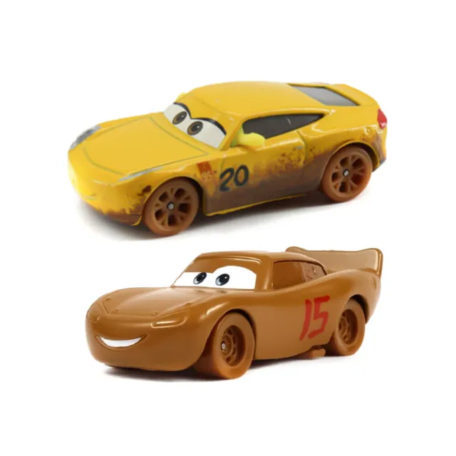 2PCS Disney Pixar Cars 3 MUD RACE McQueen & Cruz Die-cast Toy Model Car Kid Gift