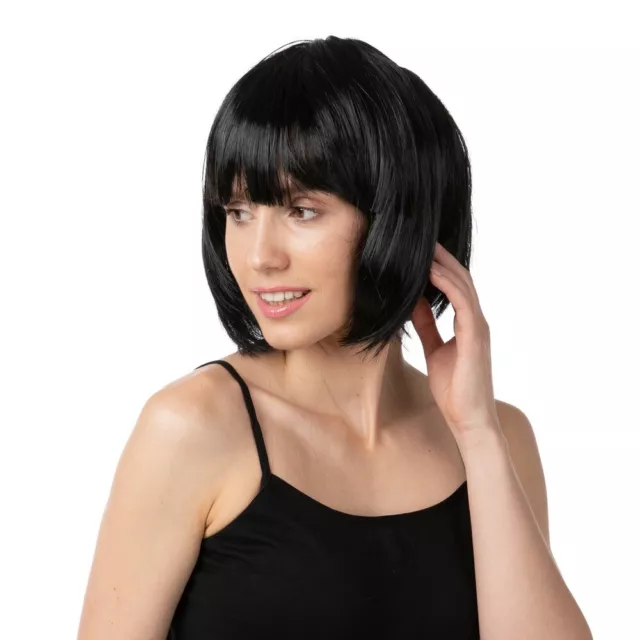 Black Bob Wig Ladies Flapper 1920s 1930s Fancy Dress Cosplay Cute Ladies Wig