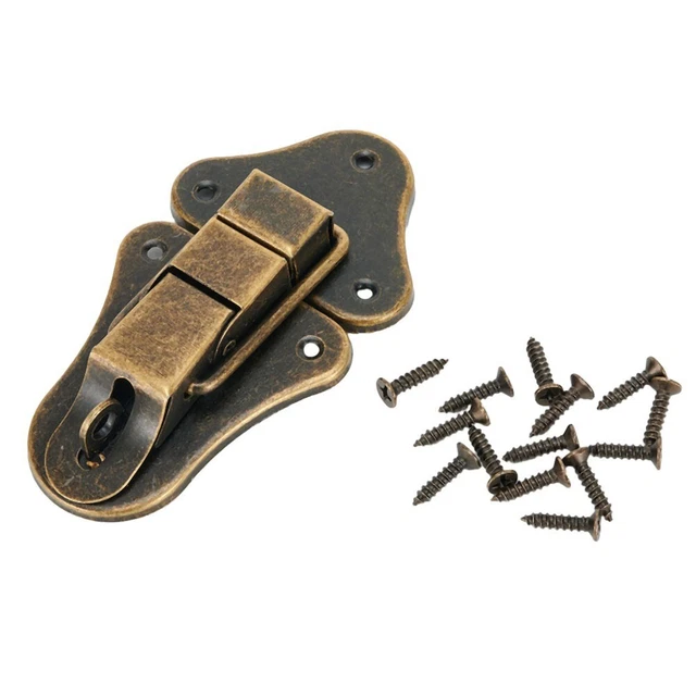 Scatola per gioielli antica armadio serratura a cassetto stile bronzo + viti
