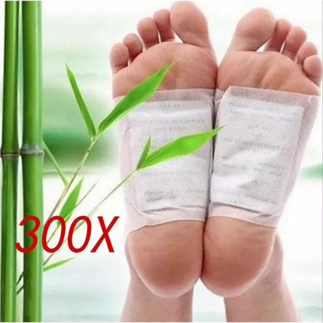 300X Entschlackung Detox Fusspflaster Entgiftung Bambus Foot Pads Vitalpflaster