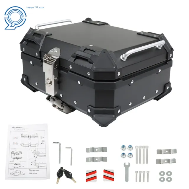 Black 22L Motorcycle Top Case Waterproof Tour Tail Box Luggage Storage Trunk New