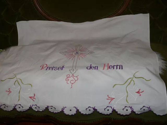 Schöne alte Altar Decke Fronleichnamstag Decke für die Prozession 75 x 90 cm