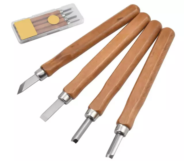 4PCS Wood Carving Chisel Set mini Hand Steel Woodworking Tool Firm Gouge