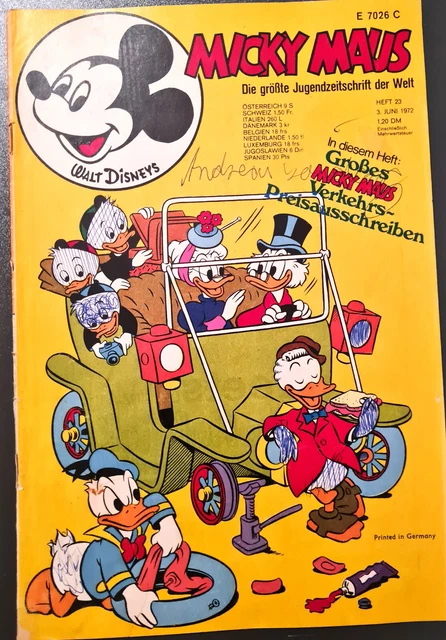 Micky Maus Comic Heft Nr.23 mit SB+GS+Beilage 1972 Z 2-(243