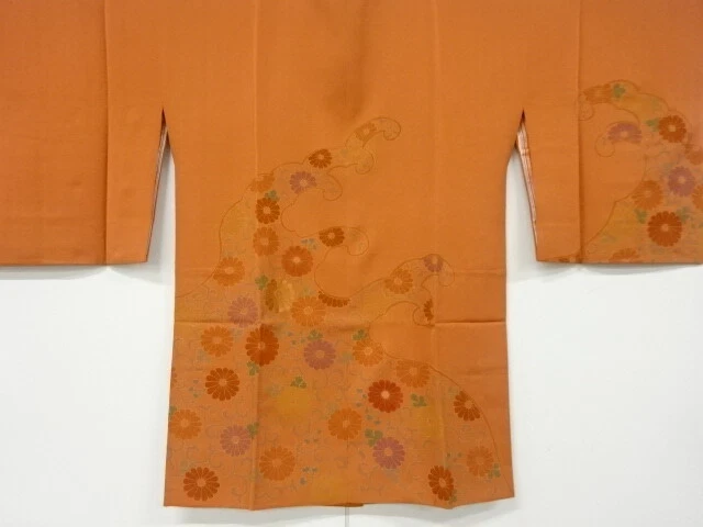 6559823: Japanese Kimono / Vintage Michiyuki Coat / Embroidery / Rough Wave & Ki