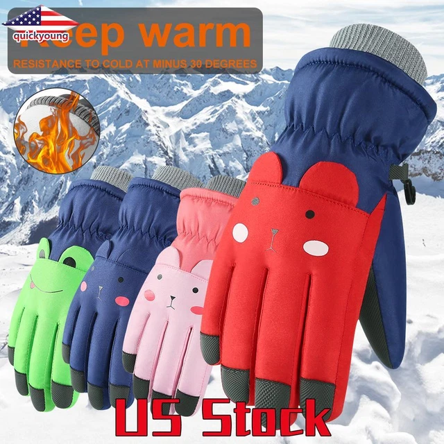Kids Boys Girls Windproof Gloves Winter Thermal Warm Waterproof Skiing Gloves US