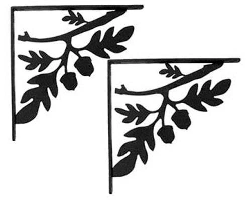 Wrought Iron Acorn - Shelf Brackets Large (pair) 9.25" (Made in USA)