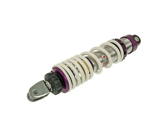 RMS Adjustable Rear Shock Absorber 340mm For Piaggio Quartz Storm Zip – Black, 4-Stage Preload