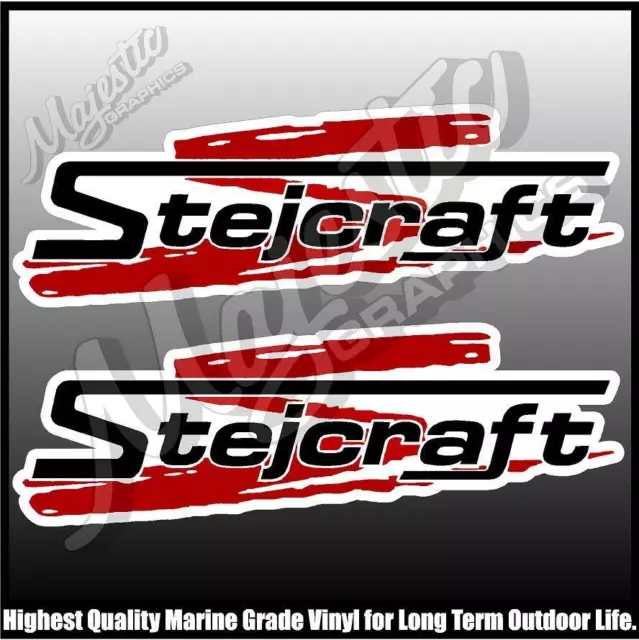 STEJCRAFT - 230mm x 70mm - PAIR - BOAT DECALS