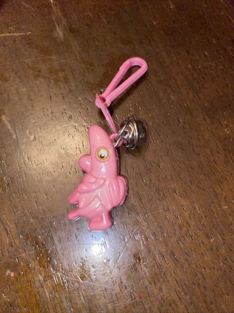 Vintage 1980s Plastic Bell Charm Pink Banana Google Eye 80s Charm Necklace