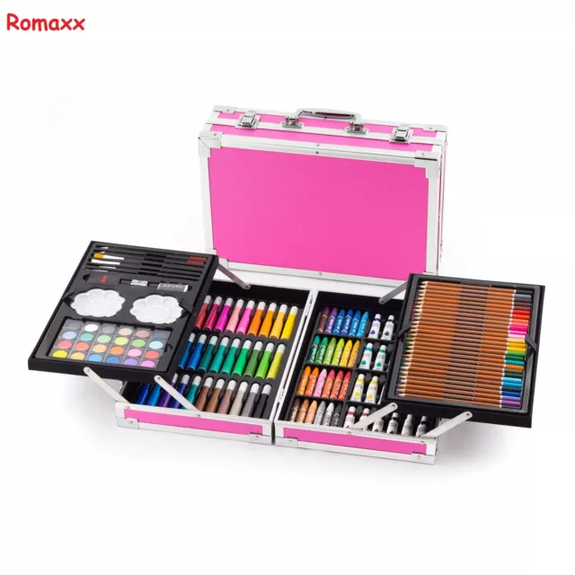 145pc Artists Aluminum Art Case Coloring Pencils Painting Set Children's/Adult