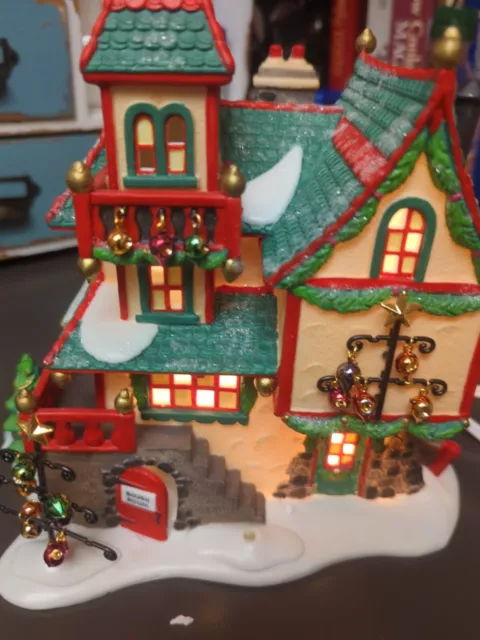 Dept. 56 North Pole Series Heritage Village Glass Ornament Works #56396 Lighted 2