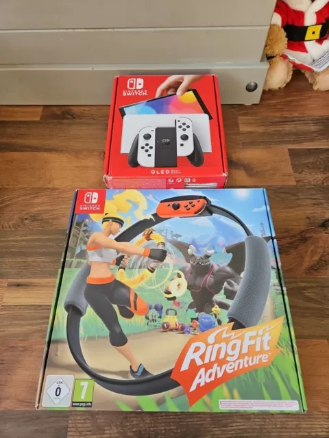 Nintendo Switch OLED Model Console - 64GB - White. Ring Fit. Excellent Condition