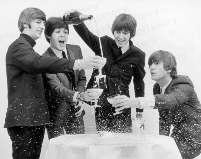 The Beatles have Champagne Photo Print Poster John Paul George Ringo