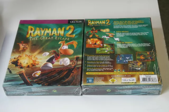 Rayman 2 - The Great Escape (PC, 1999) scatola di cartone Eurobox merce nuova