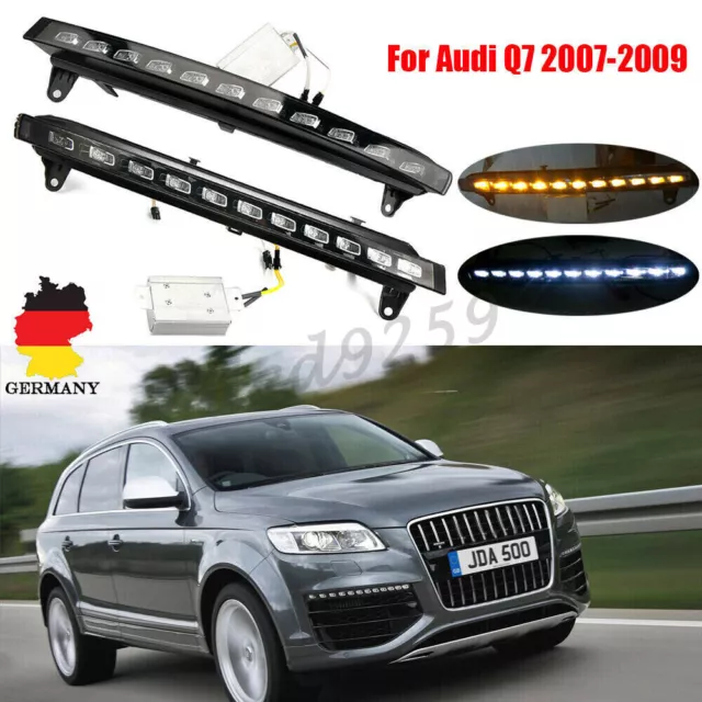 Paar Für Audi Q7 07-09 Auto LED DRL Tagfahrlicht Blinker Blinklicht Nebel Lampen