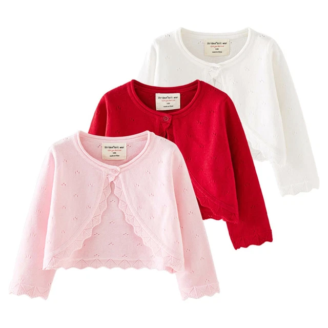 Cardigan Carino Maglione Bambine Carino Finiture Lavorate a Maglia Manica Lunga Capo Shurg Top Abbigliamento