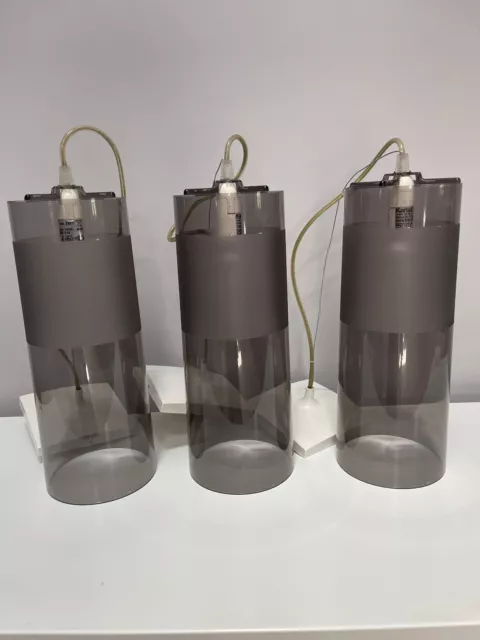 Lot 3 Suspensions kartell EASY gris fumé