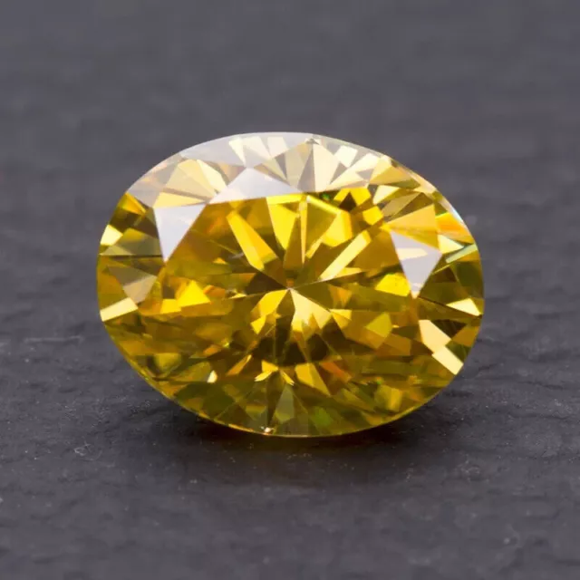 Diamant de réussite de Test de couleur jaune d'or de coupe ovale de pierre...