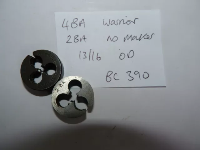 2 Ba And 4  Ba Dies - 13/16Th Od   - Engineering