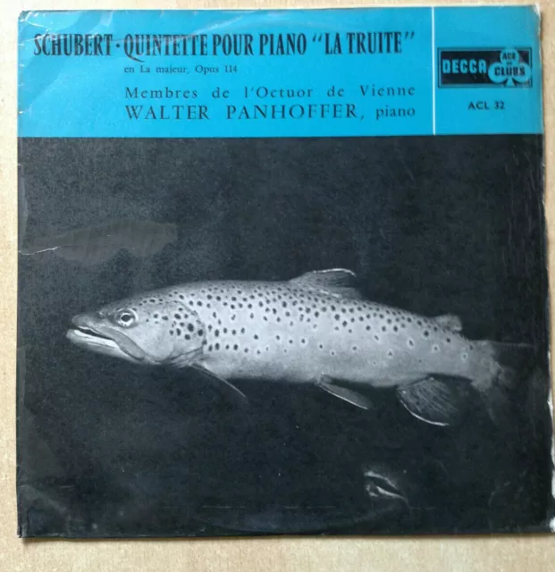 33T W. PANHOFFER Piano Vinyl LP SCHUBERT Quintette LA TRUITE -DECCA ACE OF CLUBS