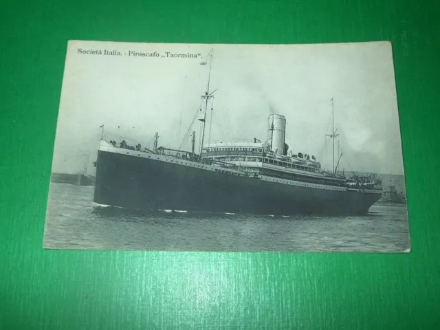 Cartolina Soc. di Navigazione "Italia" - Piroscafo Taormina 1920 ca