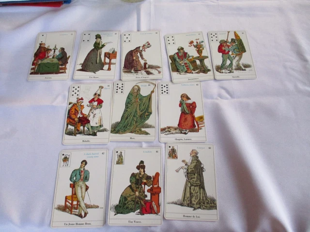 CARTES TAROT &LA sibylle des salons" PIQUE 11 CARTES GRIMAUD FRANCE EUR