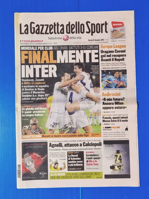 Gazette Dello Sport 11 Février 1981 Inter - Mundialito