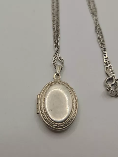 Vintage Sterling Silver Locket With Space For 2 Photos On 925 Italy Chain 20"
