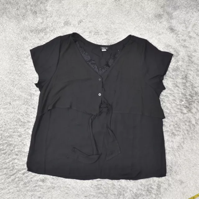 Torrid Women's Size 2 Basic  Black Solid Polyester V-Neck Plus