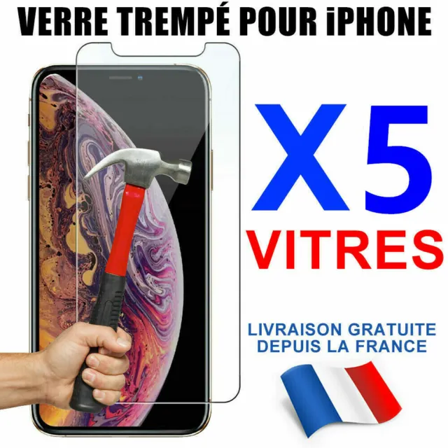 VERRE TREMPÉ pour iPhone PROTECTION ÉCRAN 13 14 15 Pro Max 11 12 Mini XR X 6 7 8