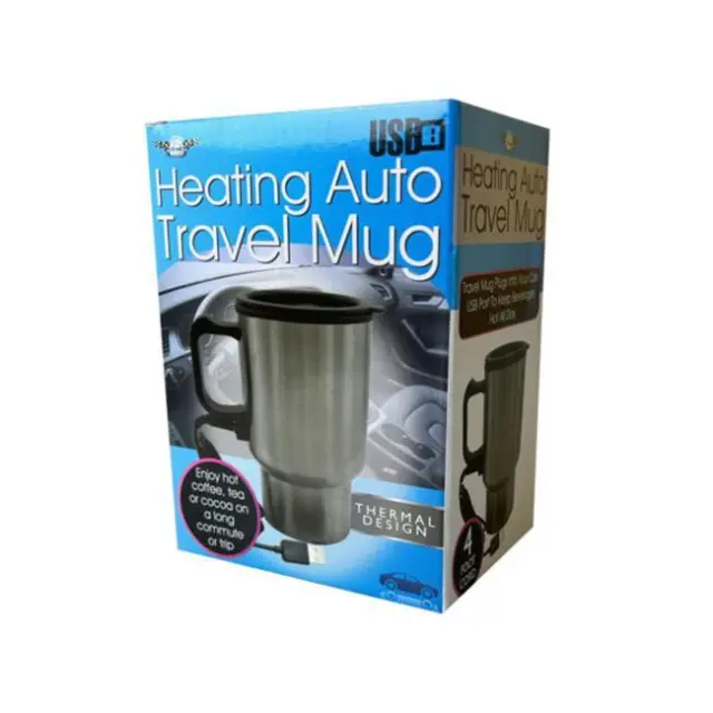 Kole Imports GE660-4 Heated Travel Mug USB Powered - Pack of 4
