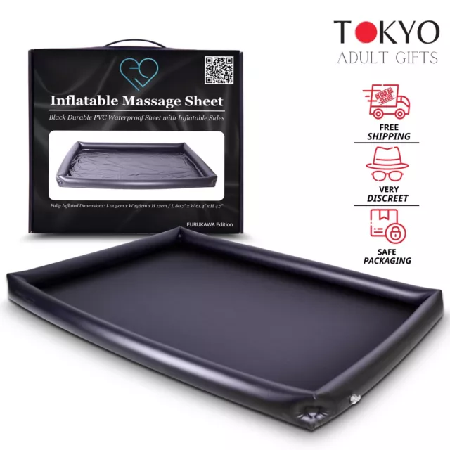 Black Waterproof Inflatable Massage Sheet for Nuru Massage Durable PVC Nuru Pool