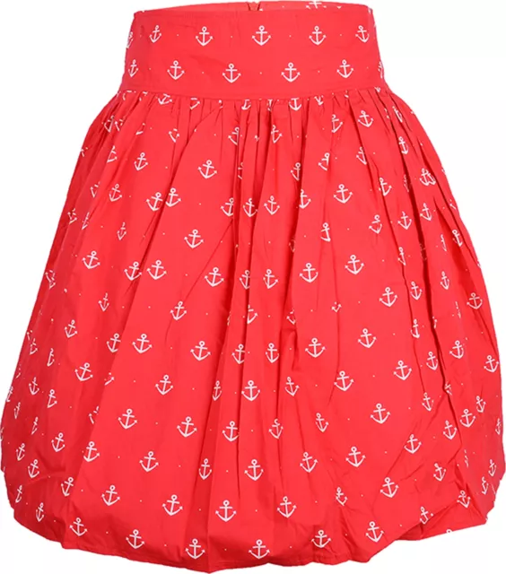 Küstenluder KAILEE Anker Sailor ANCHOR Swing SKIRT / Rock - Rot Rockabilly